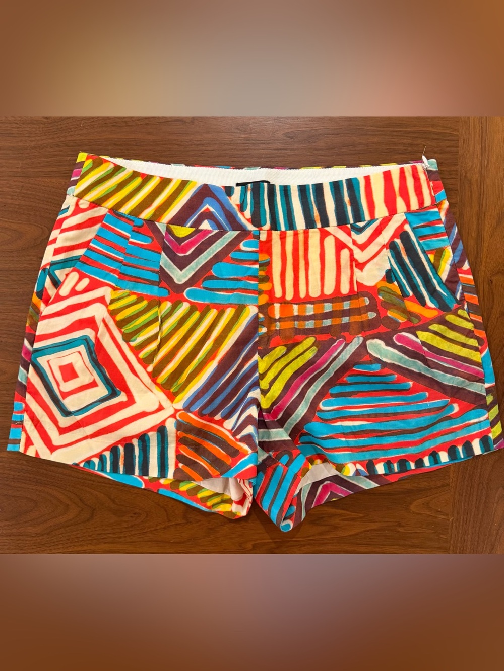 J. Crew Multicolor Geometric Stripe Shorts Size 8